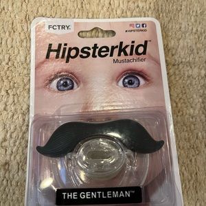 hipster kid mustache pacifier
